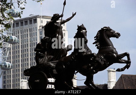 Partie d'Boadicia Statue Westminster Bridge London Banque D'Images