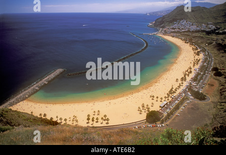 Plage artificielle de Las Teresitas Tenerife Espagne Banque D'Images