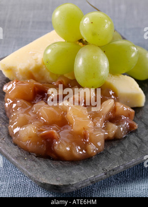À la poire et fromage cheddar chutney de vin Banque D'Images
