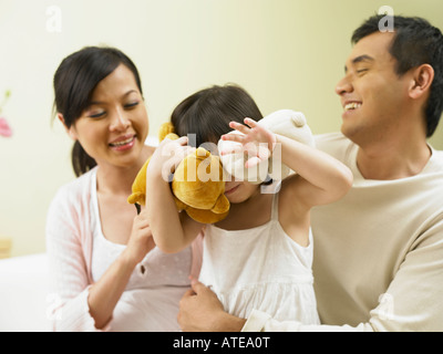 Family having fun at home Banque D'Images