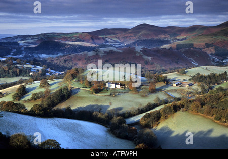 Vue nord ouest de Castell Dinas Bran, Llangollen Banque D'Images