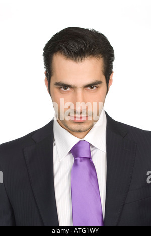 Portrait d'un certain beau business man on a white background Banque D'Images