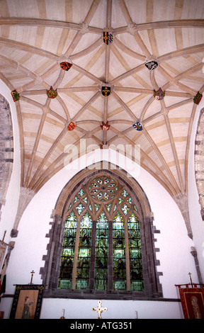 Décorés en plafond cathédrale St David de galles Banque D'Images