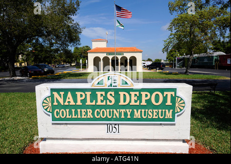 Naples Florida Train Depot Collier County Museum Banque D'Images