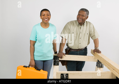 African American Woman Home Improvement Banque D'Images