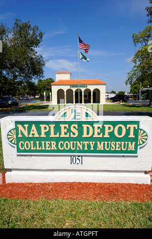 Naples Florida Train Depot Collier County Museum Banque D'Images