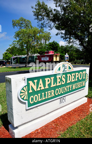 Naples Florida Train Depot Collier County Museum Banque D'Images