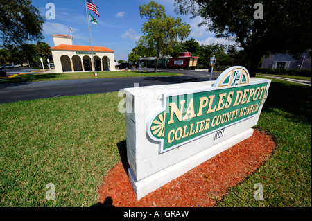 Naples Florida Train Depot Collier County Museum Banque D'Images