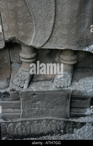 Détail de l'Apsara restauré à Bayon Angkor Cambodge Banque D'Images