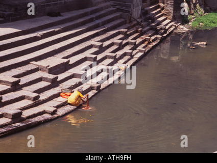 Temple de Pashupatinath, la rivière Bagmati ghats, Népal Banque D'Images