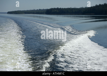 Service de bateau [2] à Masset Inlet, les îles de la Reine-Charlotte (Haida Gwaii), Canada Banque D'Images