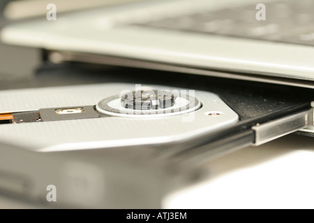 Close up d'ouvrir le tiroir du lecteur de CD Banque D'Images