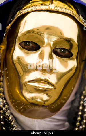 Portrait d'une personne habillé en costume et un masque de Carnaval Carnaval de Venise Vénétie Italie Banque D'Images