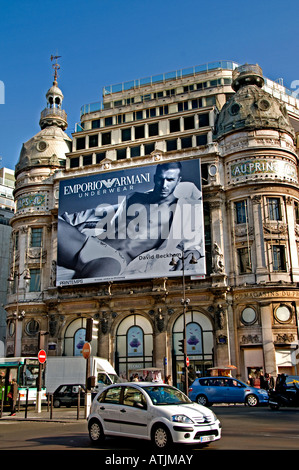 Grand magasin Le Printemps à Paris David Beckham Emporio Armani Banque D'Images