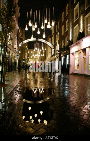 Les lumières de Noël sur Carnaby Street, Soho, Londres Banque D'Images