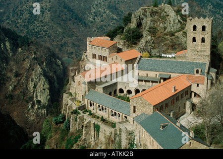 / Monastère St.-Martin-du-Canigou Banque D'Images