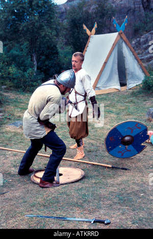 Vikings dans un duel féroce Banque D'Images