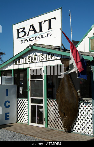 Articles de pêche à l'appât et la boutique. Long Island Greenport, New York USA Banque D'Images