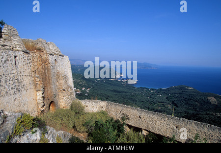 Au nord ouest de la Grèce l'Épire parga vue de la forteresse Banque D'Images