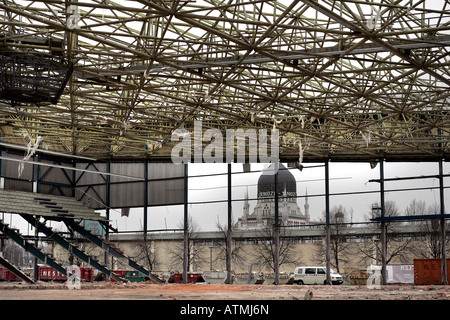 Ruine de l'ancien hall de patinage sur glace. Dresde, Saxe, Allemagne Banque D'Images