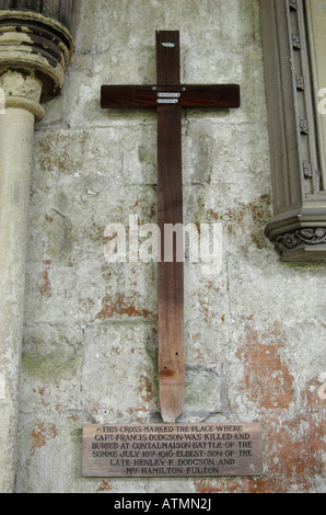 Croix de guerre en bois d'origine de la cathédrale de Salisbury Banque D'Images