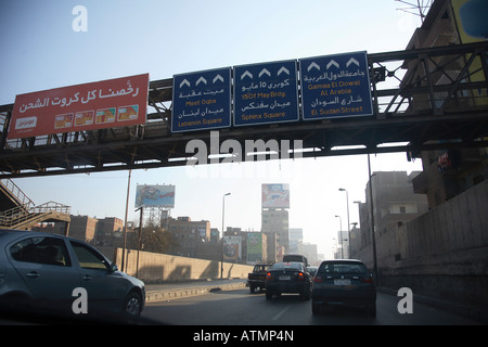 Le trafic du matin au Caire, Égypte. Banque D'Images