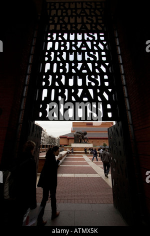 Entrée de la British Library Central London UK Banque D'Images