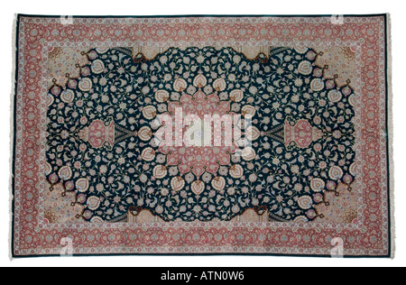 Fait à la main tapis en soie magic persan montrant des tissage et nouage détail très cher rares luxueux Banque D'Images