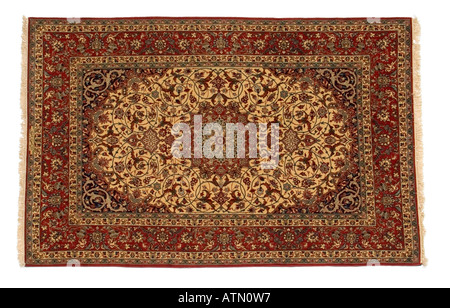 Fait à la main tapis en soie magic persan montrant des tissage et nouage détail très cher rares luxueux Banque D'Images