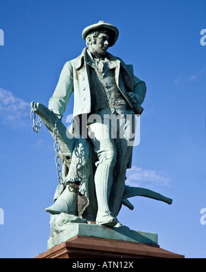 F. W. Pomeroy le populaire statue de Robert Burns 1759 -1796 poète national de l'Écosse Ecosse Jardins De La Fontaine Paisley. Banque D'Images