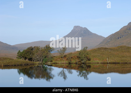 La montagne de Drumrunie Stac Polly Loch. Wester Ross. XPL 3850-368 Banque D'Images