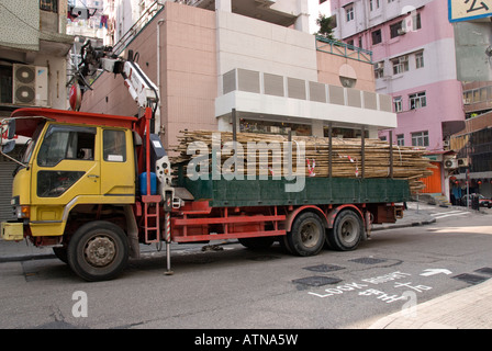 Le bambou utilisé comme échafaudage, Hong Kong, Chine Banque D'Images