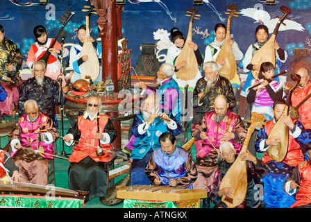 La Chine, l'Orchestre Naxi de Lijiang, Yunnan Province Banque D'Images