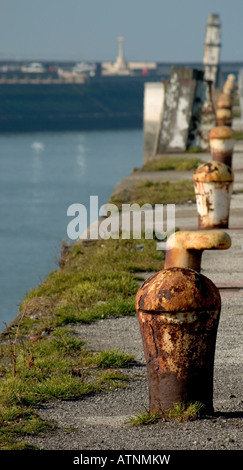 Rusty Bollards Banque D'Images