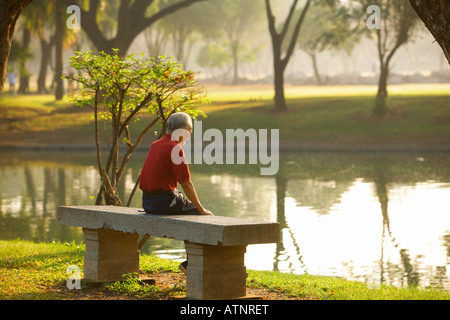 Le Parc Lumphini à Bangkok Banque D'Images