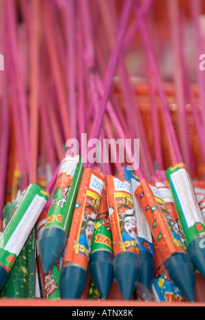 La Chine, pour la vente d'artifice pour le Nouvel An Chinois Vue en gros plan, la vieille ville de Dali, Yunnan Province Banque D'Images