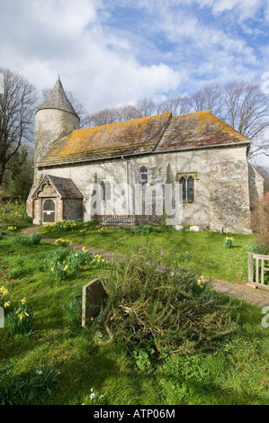 L'église Saint Pierre, Southease, Sussex, Angleterre. Banque D'Images