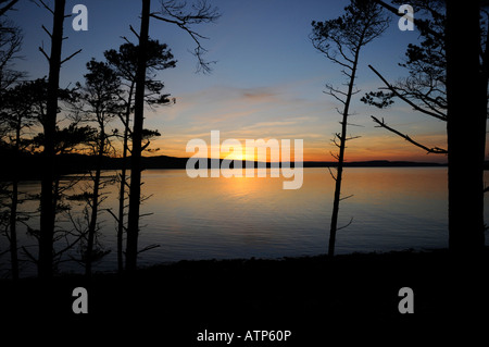 Coucher de soleil sur la baie de Gruinard, Wester Ross, North West Highland Ecosse sur la côte nord route 500 Banque D'Images