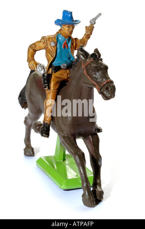 Plastique rétro et cheval jouet cowboy Banque D'Images