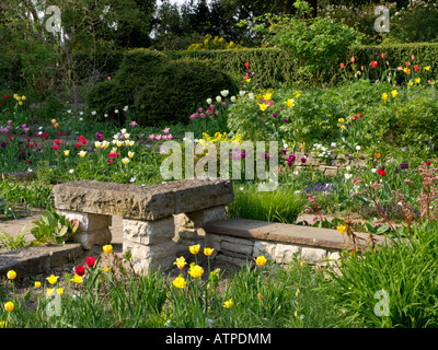 Jardin en contrebas au printemps, karl foerster jardin, Potsdam, Allemagne. design : Karl foerster Banque D'Images