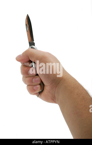 Outil tranchant couteau de poche tire-bouchon lame en acier chrome plastique métal bricolage multifonctionnelle polyvalente multi studio but functio Banque D'Images