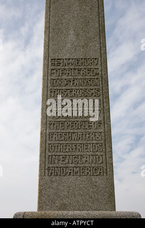 Un monument à Alfred Lord Tennyson, Tennyson, île de Wight Banque D'Images