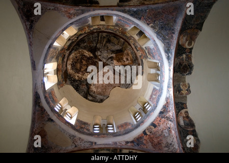 Plafond de l'église Agii Apostoli (église Byzantine) dans l'Agora athénienne, Athènes Banque D'Images