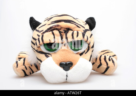 Childs adorable en peluche douce en forme d'un tigre Banque D'Images