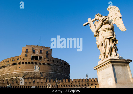 Castel Sant'Angelo et le pont, Rome. Italie Banque D'Images