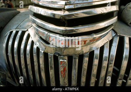 Inde Rajasthan Udaipur transports 1940 Chevrolet School Bus Banque D'Images