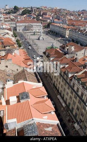 La place Rossio, Lisbonne, Portugal Banque D'Images