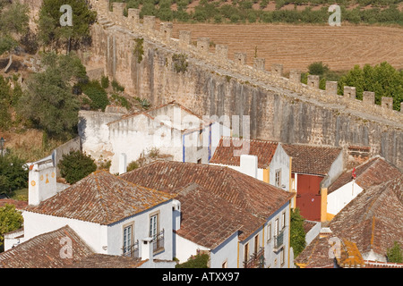 Ville fortifiée d'Obidos Portugal Banque D'Images