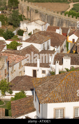 Ville fortifiée d'Obidos Portugal Banque D'Images