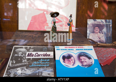 Mexique Dolores Hidalgo Pochettes pour Jose Alfredo Jiminez records mariachi Mexicain célèbre singer museum exhibit Banque D'Images